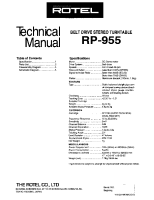 Rotel RP-955 - Technical manual 